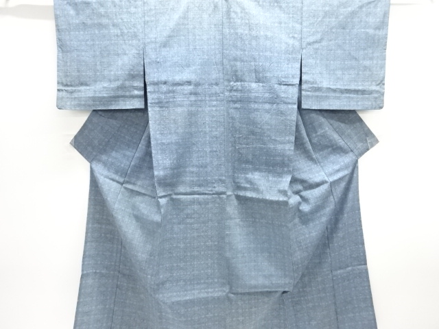 JAPANESE KIMONO / ANTIQUE HITOE TSUMUGI / WOVEN ABSTRACT PATTERN 